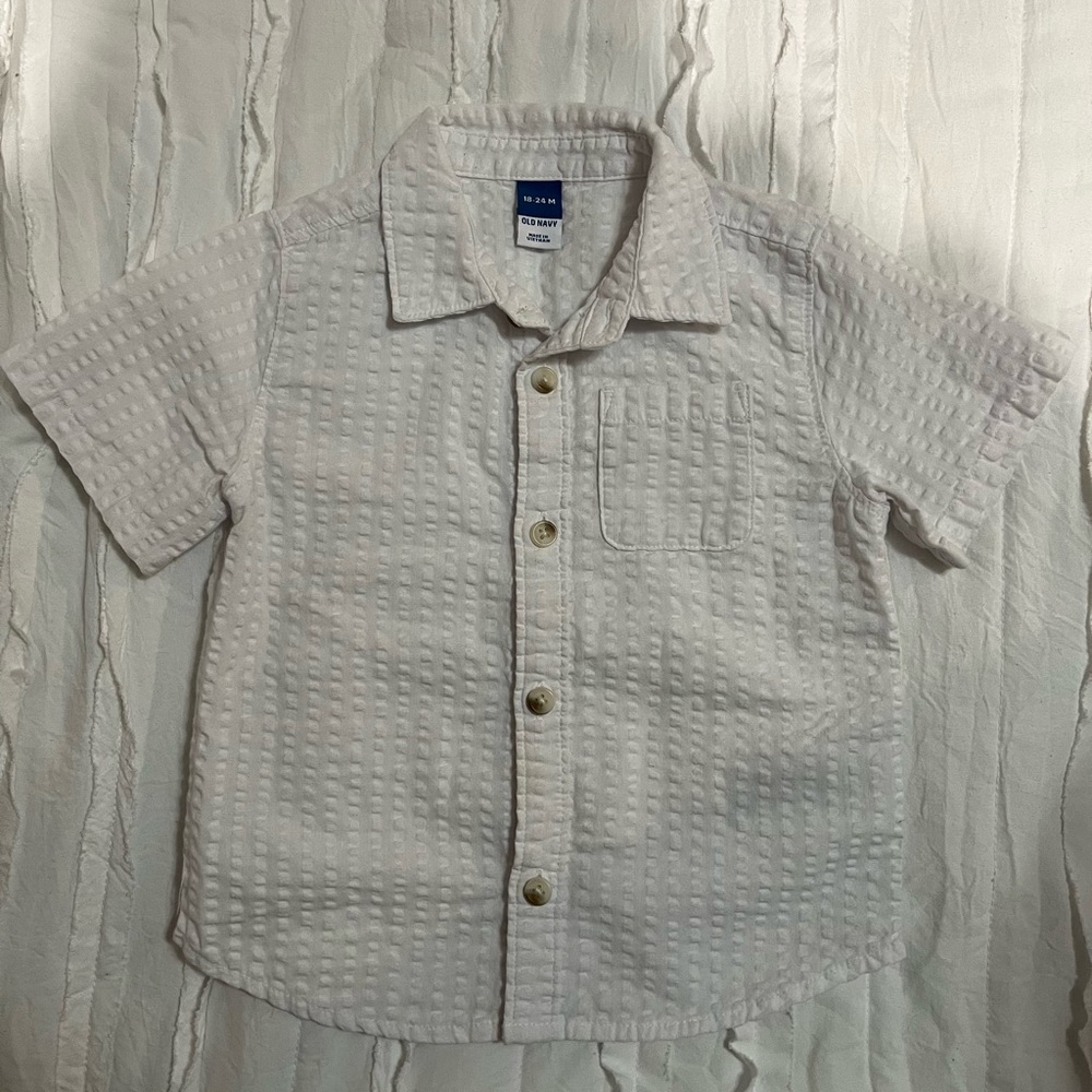 White Textured Kids Shirt